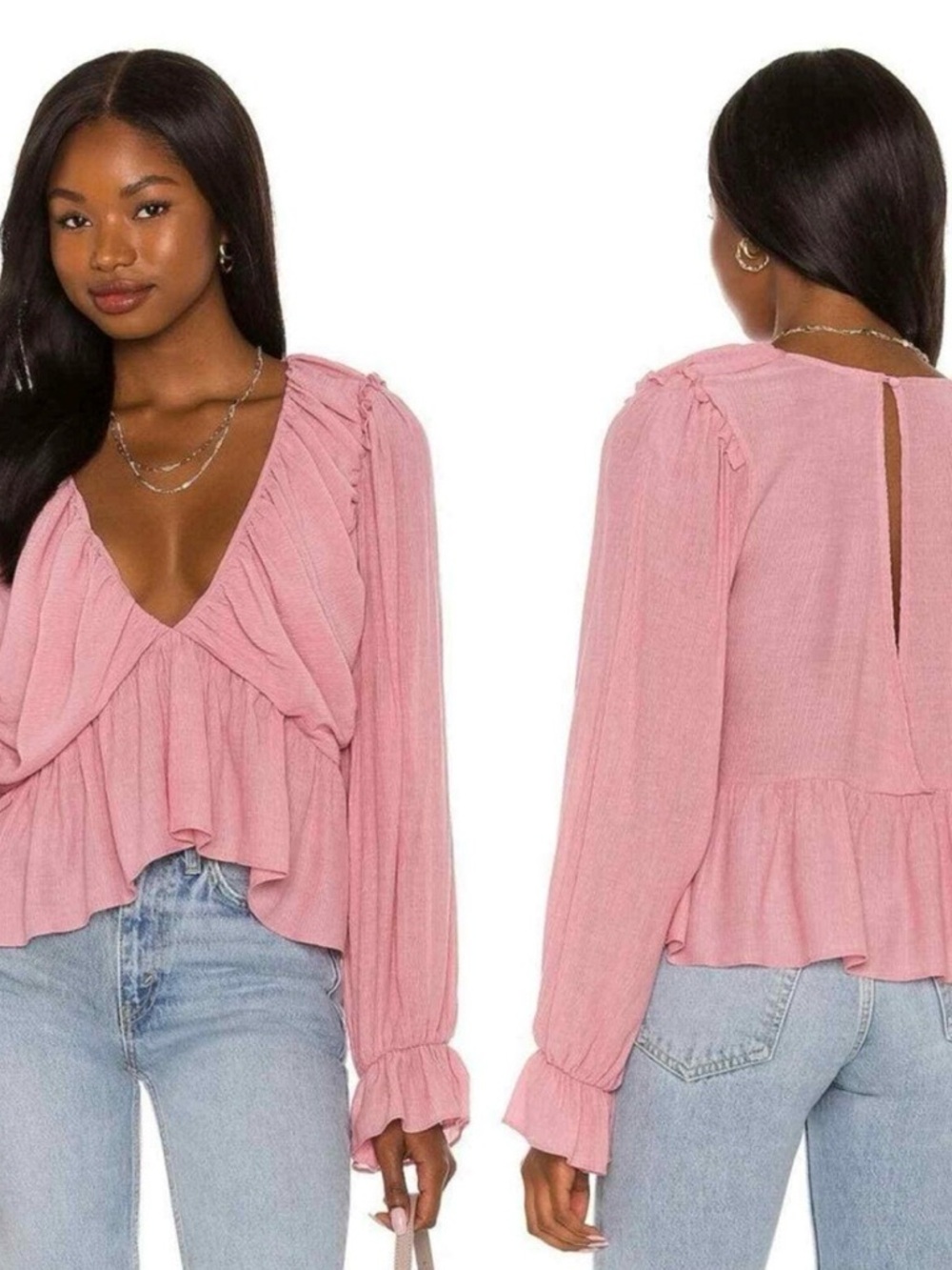 Free people Daia top the "Mountain Flower" pink colorway